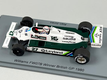 1:43 Spark S6992 Williams FE07B British GP Winner 1980 #27 A. Jones