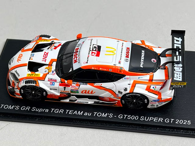 1:43 Spark 43SGT25001 au TOM'S GR Supra TGR Team GT500 Super GT 2025 #1 Sho Tsuboi / Kenta Yamashita