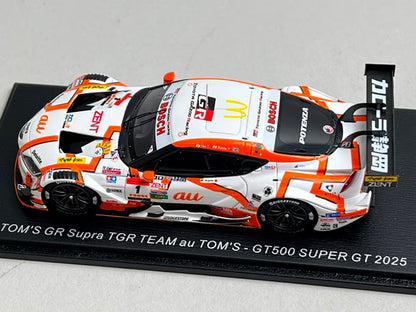 1:43 Spark 43SGT25001 au TOM'S GR Supra TGR Team GT500 Super GT 2025 #1 Sho Tsuboi / Kenta Yamashita