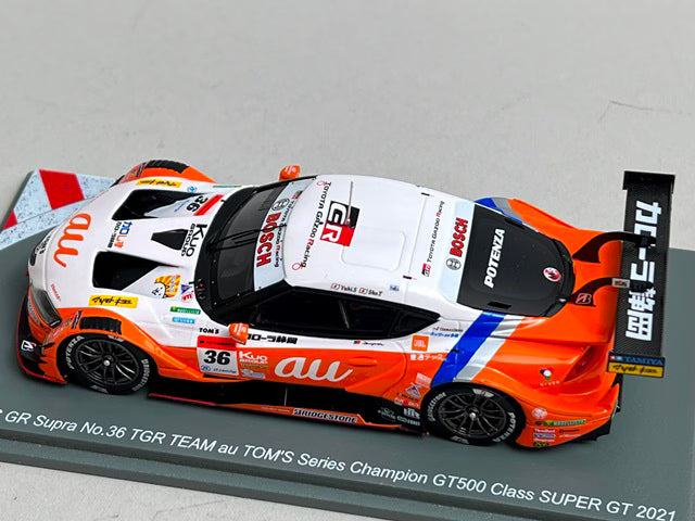 1:43 Spark 43SGT2021 au TOM'S GR Supra TGR Team Series Champion GT500 Class Super GT 2021 #36 Yuhi Sekiguchi / Sho Tsuboi