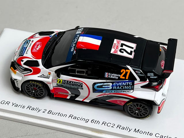 1:43 Spark S6862 Toyota GR Yaris Rally2 Breton Racing 6th RC2 Monte Carlo Rally 2024 #27