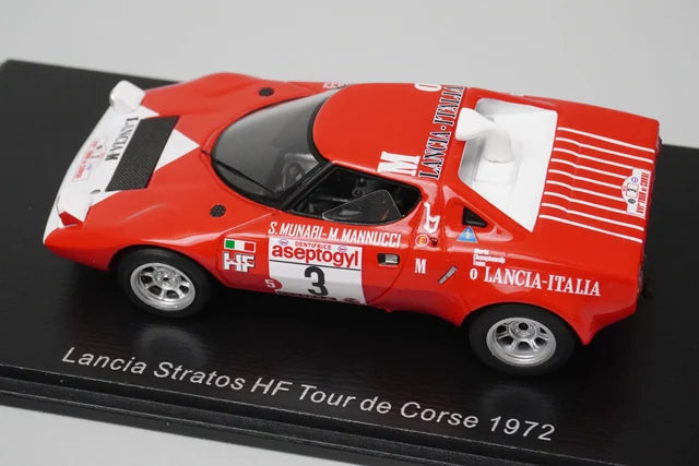 1:43 Spark S9070 Lancia Stratos HF Tour de Corse 1972 #3 S. Munari / M. Manucci