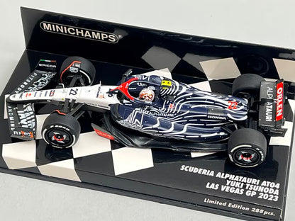 1:43 MINICHAMPS 417232222 Scuderia AlphaTauri AT04 Las Vegas GP 2023 #22 Yuki Tsunoda