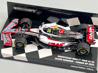 1:43 MINICHAMPS 417251087 MoneyGram Haas F1 Team VF-25 Canadian GP 2025 #87 O. Behrmann