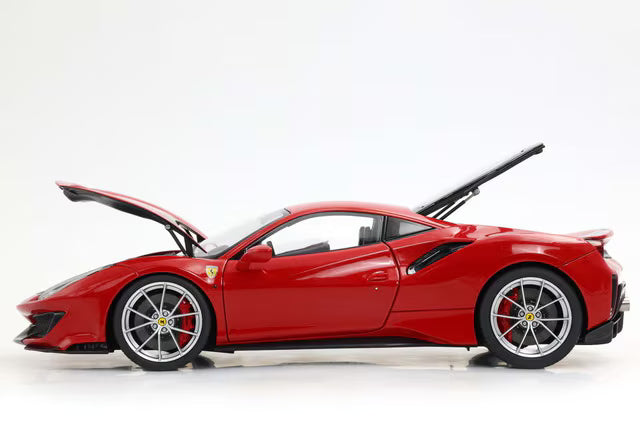 [ Pre-order ] HE180055 BBR 1:18 Ferrari 488 Pista full open Rosso corsa with stripe Argento Nurburgring and blu America