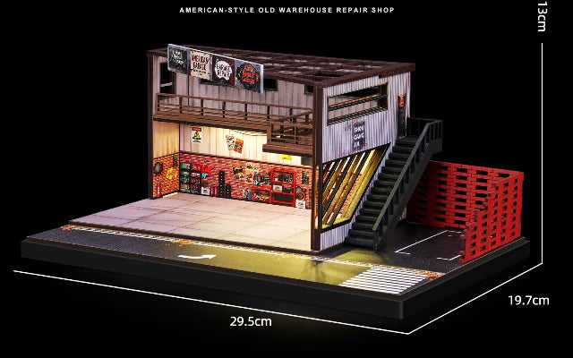 SCJ82064 収蔵家 1:64 American-Style Repair Shop Diorama