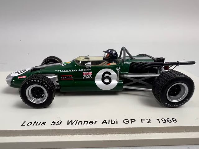 1:43 Spark S4277 Lotus 59B F2 Albi GP 1969 Winner #4 G. Hill