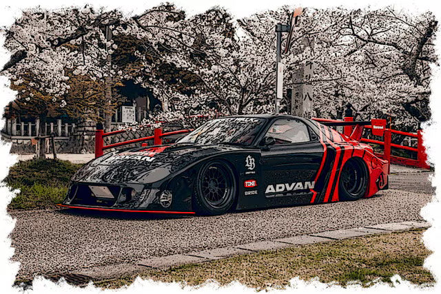 [ Pre-order ] LB028D Make Up EIDOLON 1:43 Mazda LB-Super Silhouette MAZDA FD3S RX-7 Black/Red (ADVAN)