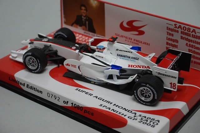 1:43 MINICHAMPS Racing Gear Super Aguri Honda SA08A Spanish GP 2008 #18 Takuma Sato
