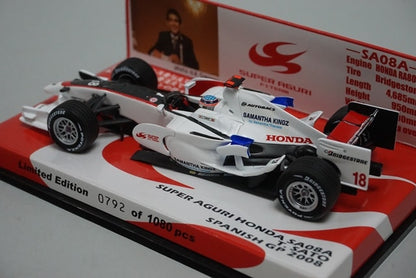 1:43 MINICHAMPS Racing Gear Super Aguri Honda SA08A Spanish GP 2008 #18 Takuma Sato