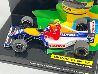1:43 MINICHAMPS 540914305 Williams Renault FW14 Ride On Senna N.Mansell British GP 1991 #5 ASC No.27
