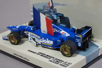 1:43 MINICHAMPS 430960099 Ligier Mugen Honda JS43 Monaco GP Winner O.Panis 1996 #9