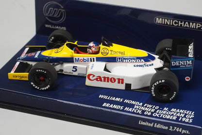 1:43 MINICHAMPS 400850005 Williams Honda FW10 Brands Hatch Winner 1985 #5 N.Mansell
