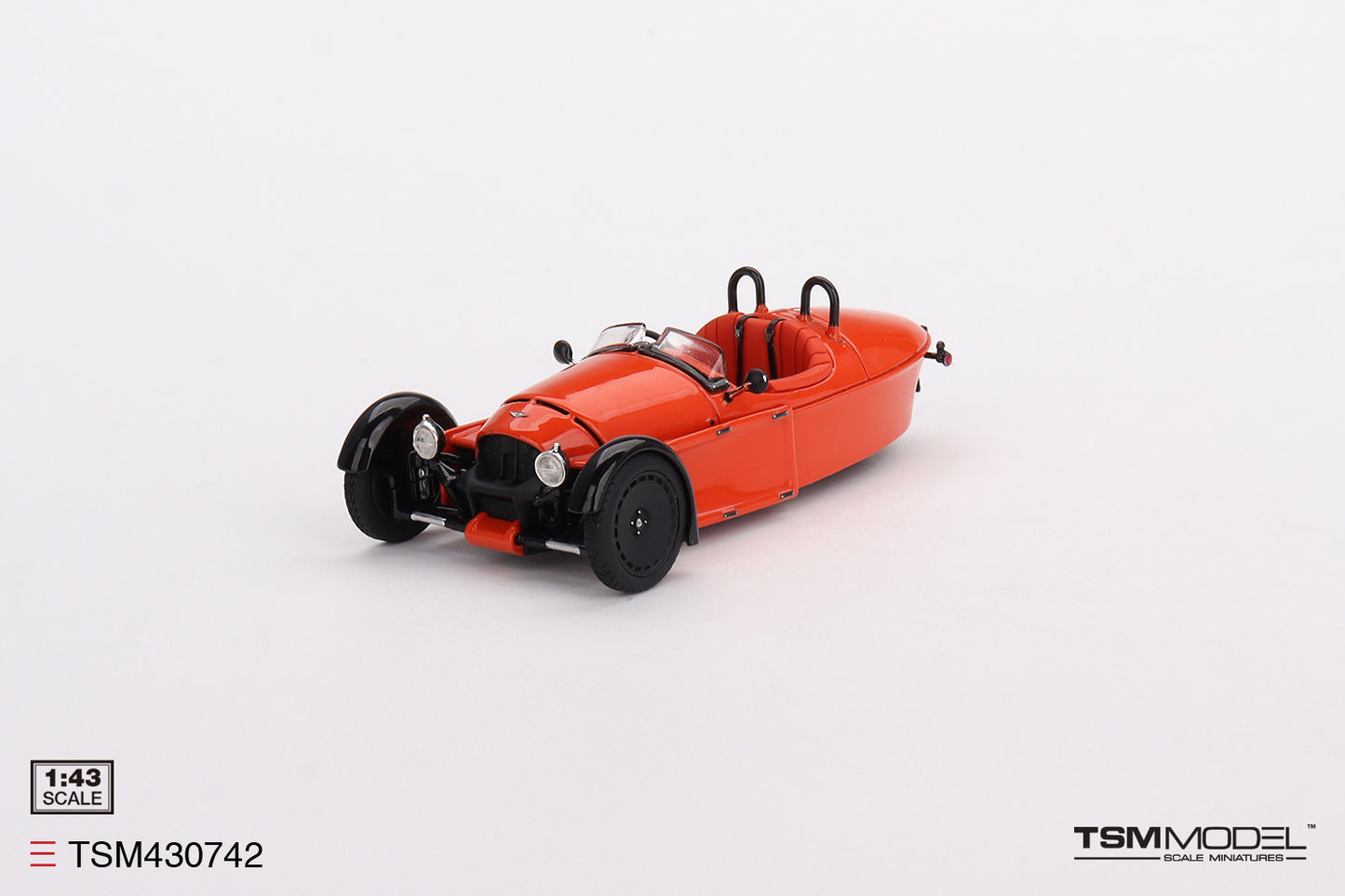 [ Back-order ] TSM TSM430742 1:43 Morgan Super 3 Coral Orange model car
