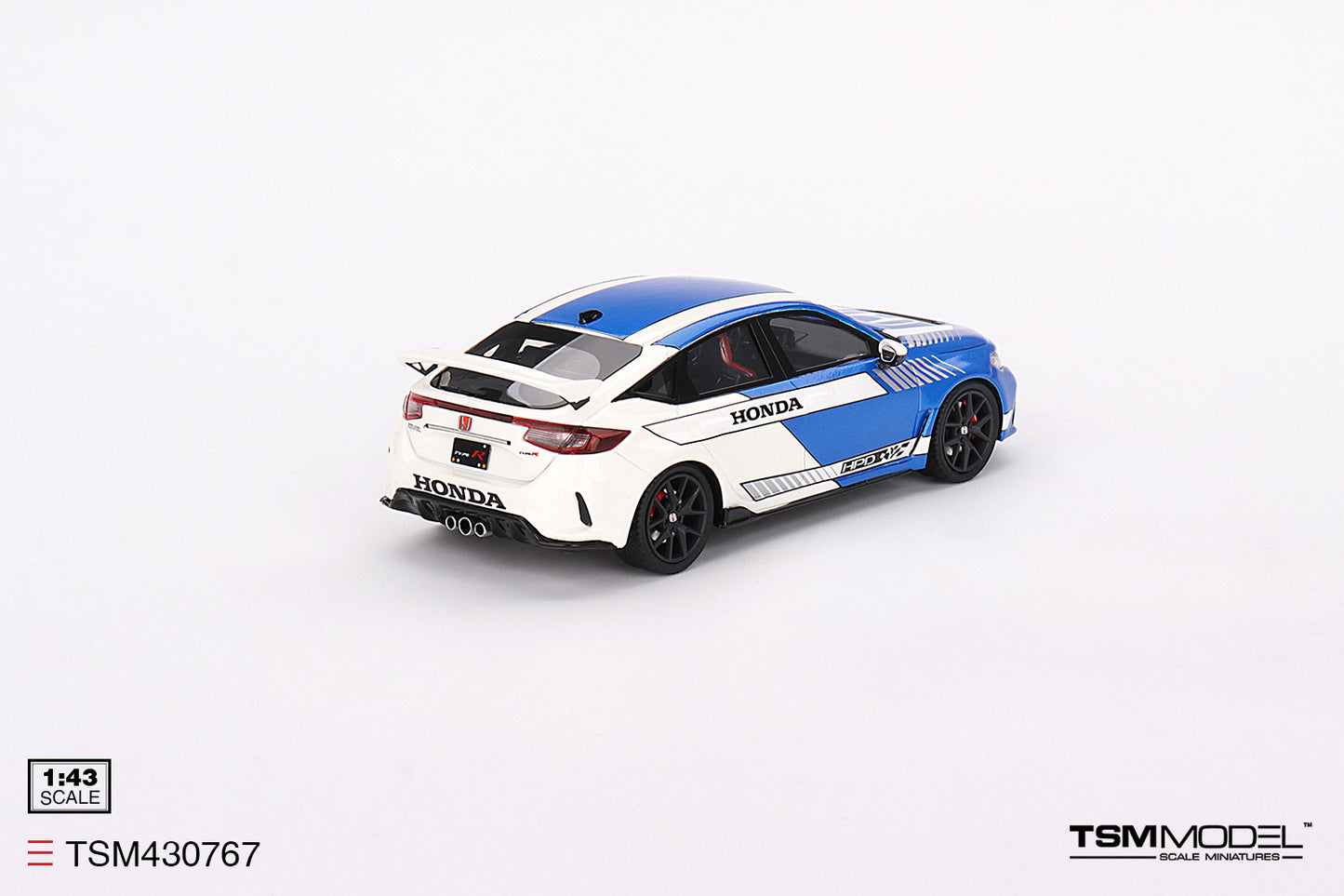 [ Back-order ] TSM TSM430767 1:43 Honda Civic Type R 2023 #3 Pace Car Blue model car