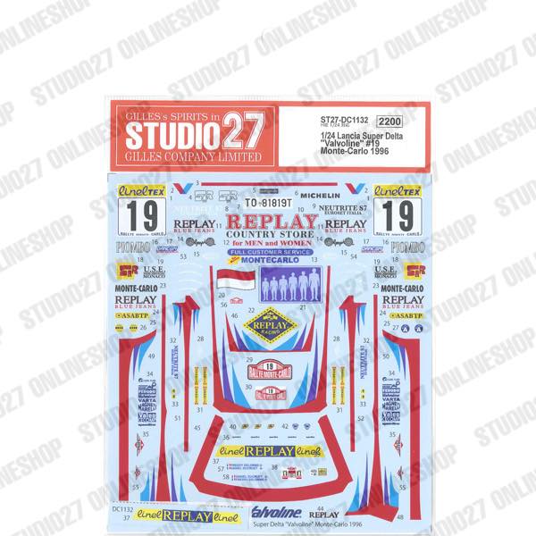 [ Back-order ] STUDIO27 DC1132 1:24 Lancia Super Delta #19 "Valvoline" Monte-Carlo 1996 for HASEGAWA [Original Decals]
