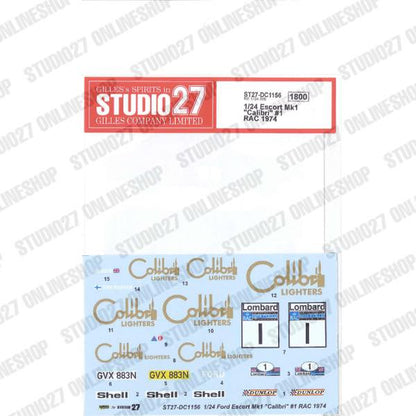 [ Back-order ] STUDIO27 DC1156 1:24 Escort Mk1 "Calibri" #1 RAC 1974 forBEL006&BEL007 [Original Decals]