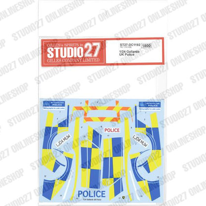 [ Back-order ] STUDIO27 DC1192 1:24 Gallardo UK Police for Fujimi [Original Decals]