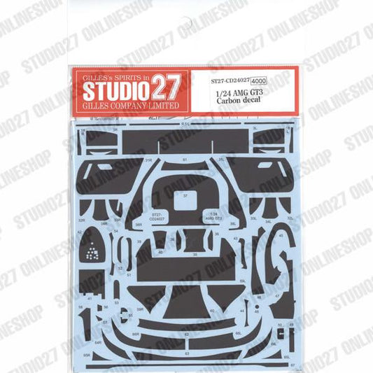 [ Back-order ] STUDIO27 CD24027 1:24 AMG GT3 Carbon decal for TAMIYA Carbon Decals