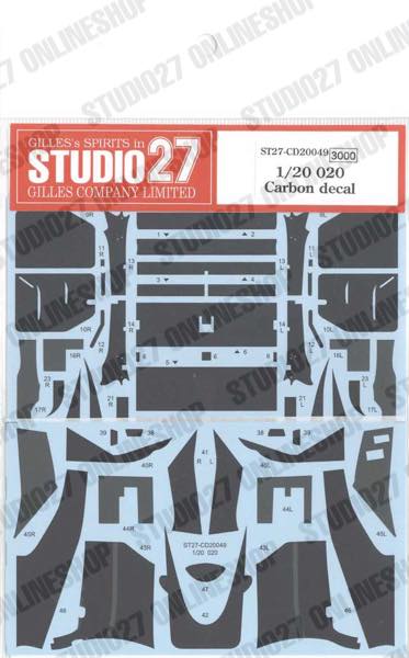 [ Back-order ] STUDIO27 CD20049 1:20 020 Carbon decal for TAMIYA【Carbon Decal】