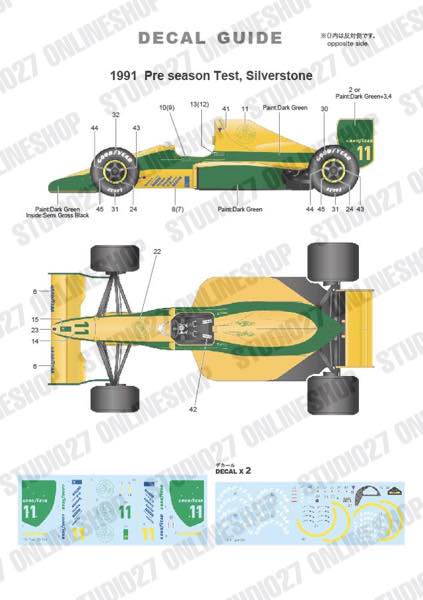 [ Back-order ] STUDIO27 TK2090 1:20 Type101 Pre season Test 1991 for TAMIYA [Conversion Kit]