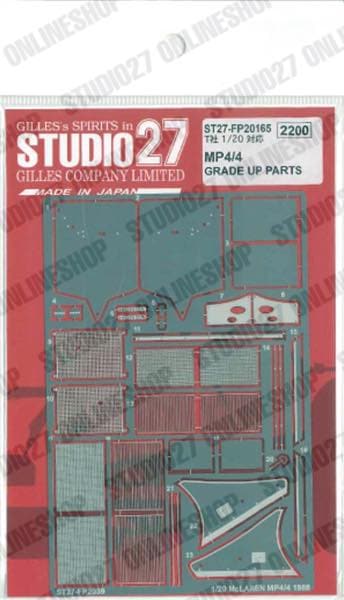 [ Back-order ] STUDIO27 FP20165 1:20 MP4/4 Upgrade Parts for TAMIYA [Detail Up Parts]