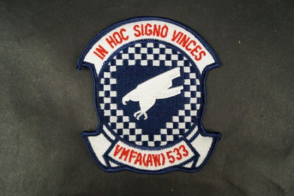Patch USMC VMFA AW -533 533rd All-Weather Fighter Attack Squadron IN HOC SIGNO VINCES without hook and loop