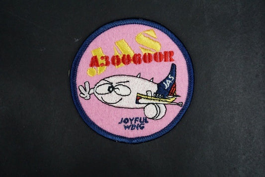 Patch JAS Japan Air System A300-600R Pink without hook and loop