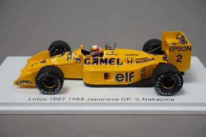 1:43 SPARK FS09 Racing On Lotus Honda 100T Japan GP Satoru Nakajima 1988 #2 CAMEL