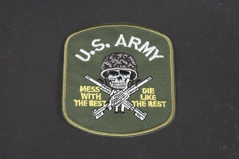 Patch USN American U.S. Army Skull Green without hook and loop