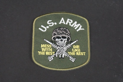 Patch USN American U.S. Army Skull Green without hook and loop