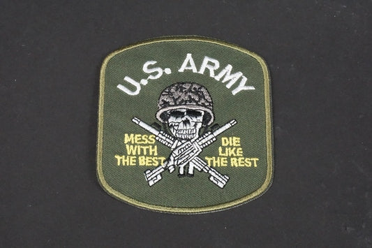 Patch USN American U.S. Army Skull Green without hook and loop