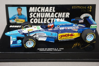 1:43 MINICHAMPS 510954318 Benetton Renault B195 French GP Winner M. Schumacher 1995 #1 MSC No.24