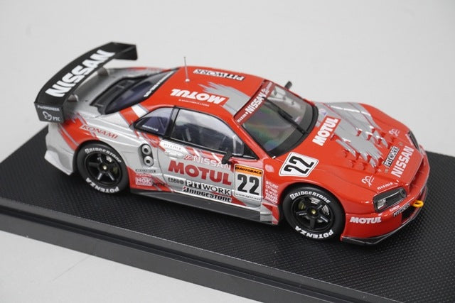 1:43 EBBRO P413 MOTUL Pitwork Skyline GT-R JGTC 2003 #22 Red/Silver model car