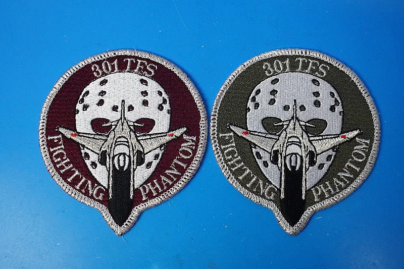 Patch JASDF 301st Squadron FIGHTING PHANTOM High-Visibility & Low-Visibility 2-Piece Set (No Velcro)