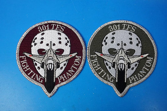 Patch JASDF 301st Squadron FIGHTING PHANTOM High-Visibility & Low-Visibility 2-Piece Set (No Velcro)