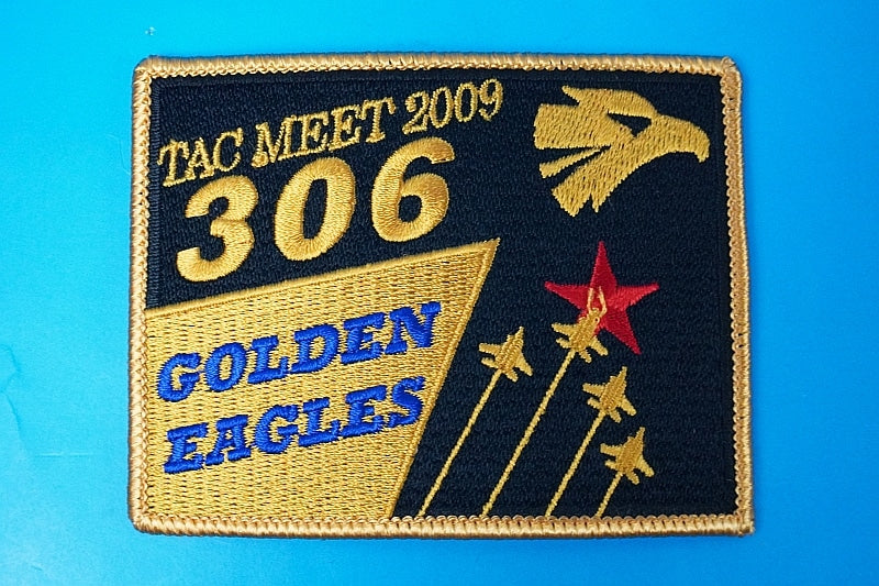 Patch JASDF 306th Squadron Golden Eagles War 2009 Komatsu Base Square without hook and loop