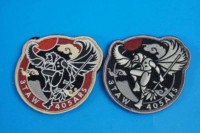 Patch JASDF 3rd Transport Air Group, 405th Squadron, “Toritengu” High-Visibility & Low-Visibility 2-Piece Set with Velcro
