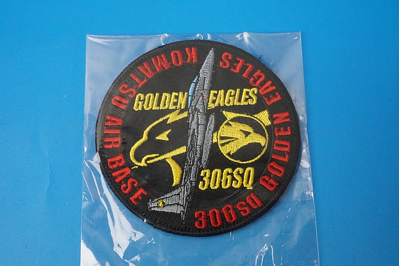 Patch JASDF F-15 Golden Eagles 306SQ Komatsu A.B.  High Visibility with hook and loop