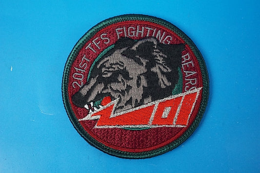 Patch JASDF F-15 201SQ Fighting Bear Brown Bear Fighting 201  with hook and loop