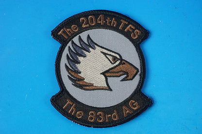 Patch JASDF 204th TFS The 83rd AG Eagle Head NAHA A.B. Low Visibility Light Grey with hook and loop