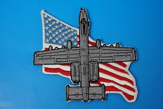 Patch USAF A-10 Thunderbolt silhouette Stars and Stripes with hook and loop