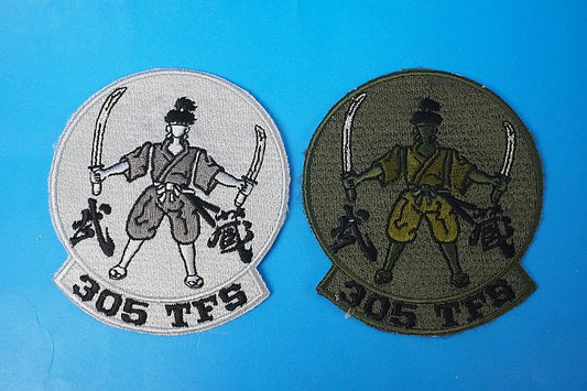 Patch JASDF Air Self-Defense Force 7th Air Wing 305th Squadron Nyutabaru Air Base Musashi High Visibility & Low Visibility 2-Piece Set (No Velcro)