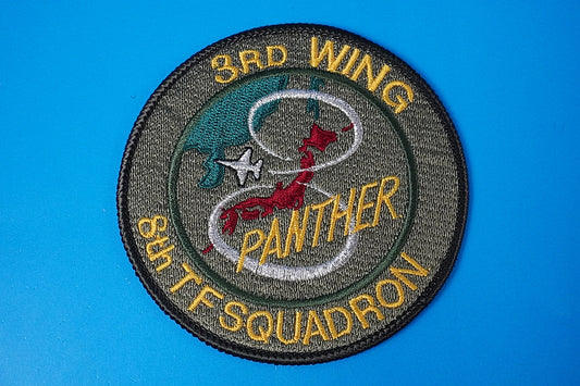 Patch JASDF 3rd WINGS 8TFS Tsuiki A.B. Low Visibility background light green without hook and loop