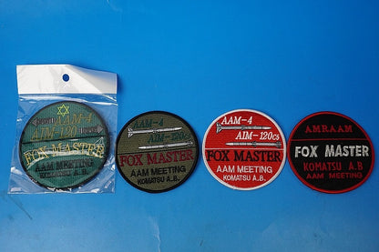 Patch JASDF AAM-4 AIM-120c5 FOX MASTER/Fox Master Komatsu Air Base 4 types 4 pieces set without hook and loop