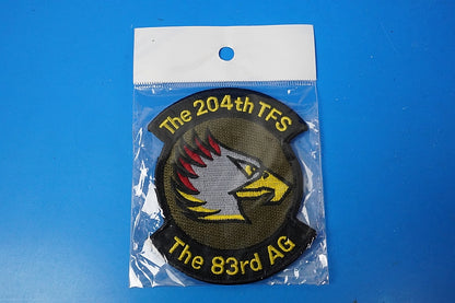 Patch JASDF 204TFS The 83rd AG Eagle Head NAHA A.B. Low Visibility Brown background with hook and loop