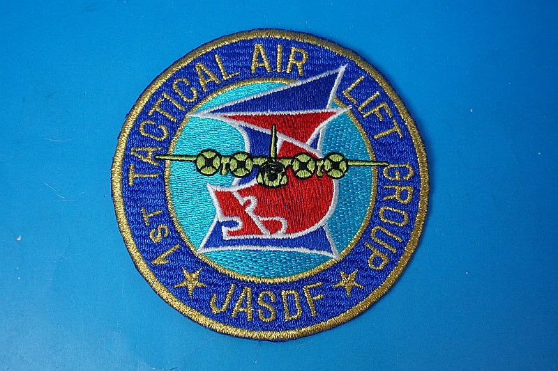 Patch JASDF C-130H / KC-767 – 1st Tactical Airlift Group, Komaki Air Base – "Golden Shachi" (Gold Dolphin-Fish) – No Velcro backing