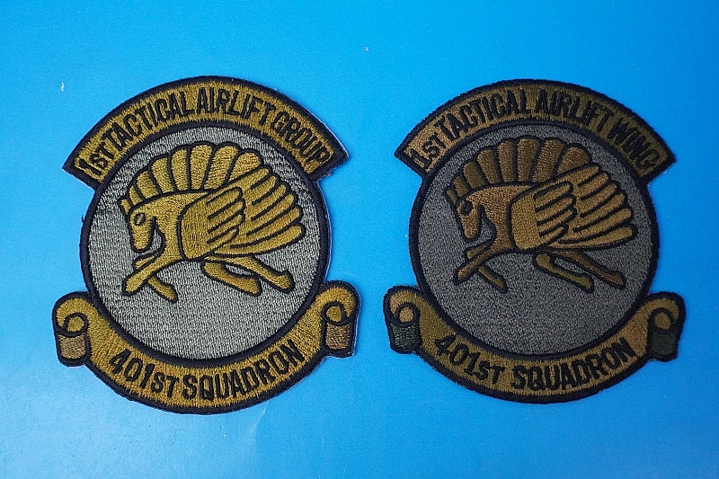 Patch JASDF 1st Air Transport Wing 401st Squadron Komaki Air Base Pegasus Low Visibility Set of 2 Different Colors without hook and loop