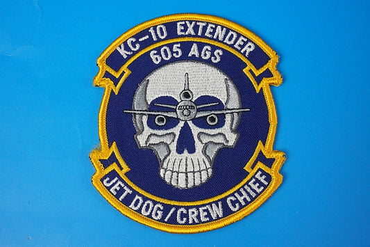 Patch USAF KC-10 Extender 605AGS JET DOG/CREW CHIEF Skull without hook and loop