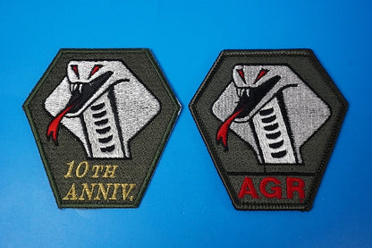Patch JASDF Aggressor Komatsu Air Base Shoulder Patch Hexagon Cobra 2 piece set without hook and loop